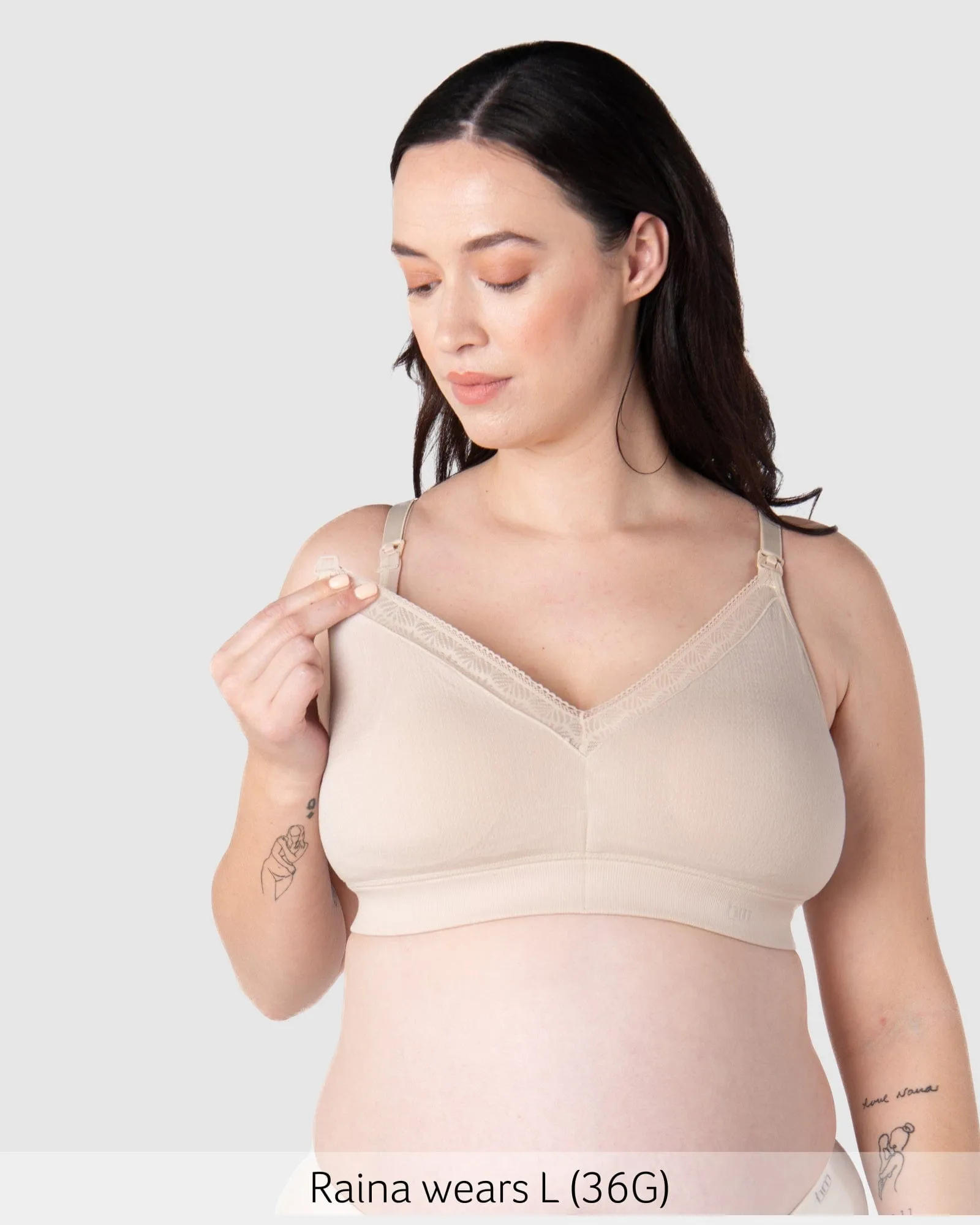 Caress Bamboo Nursing Bra - Oat Busty