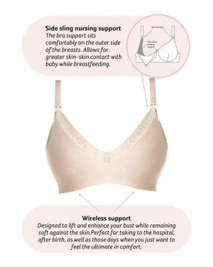 Caress Bamboo Nursing Bra - Oat Busty