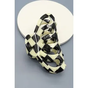 Cellulose Checkered Claw Hair Clip