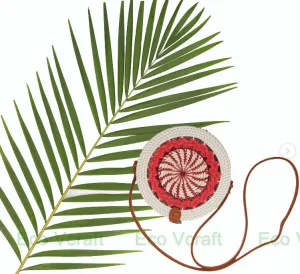 Chakra Red White Round Sling  Bag