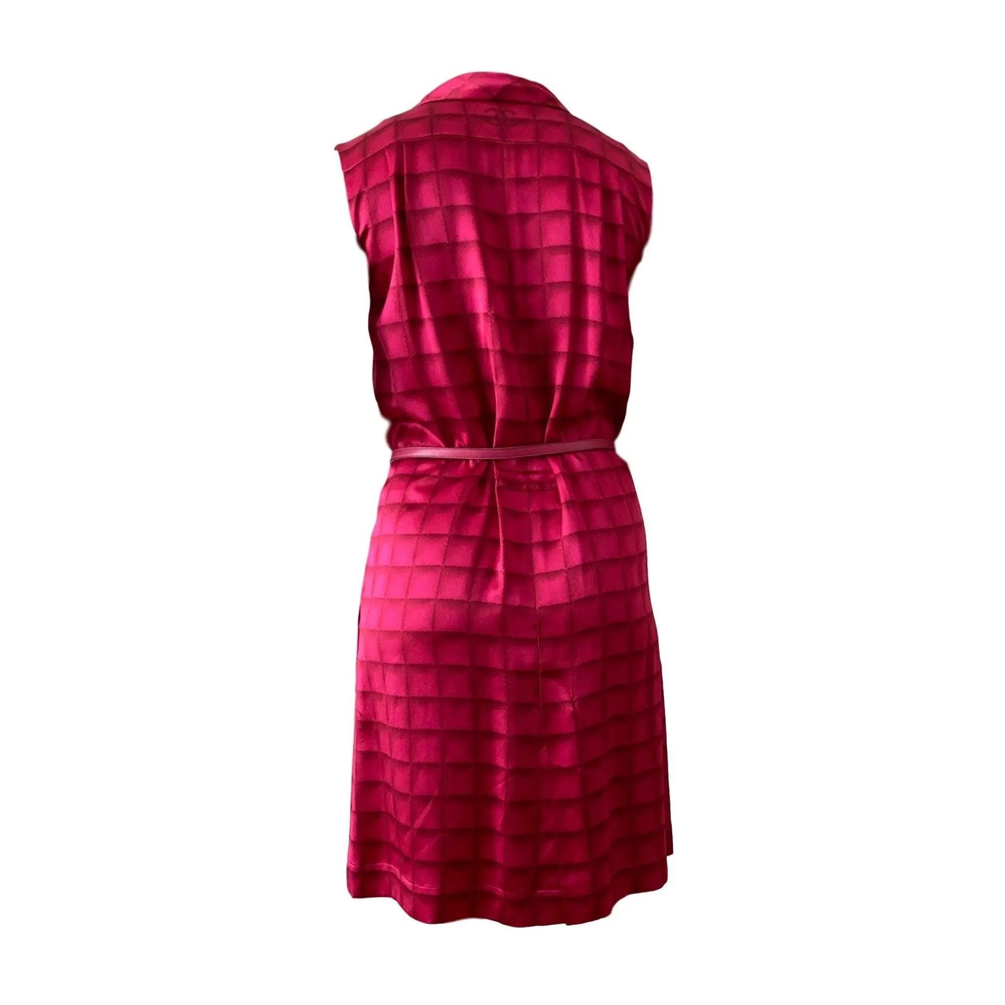 Chanel Dark Pink Silk Logo Dress