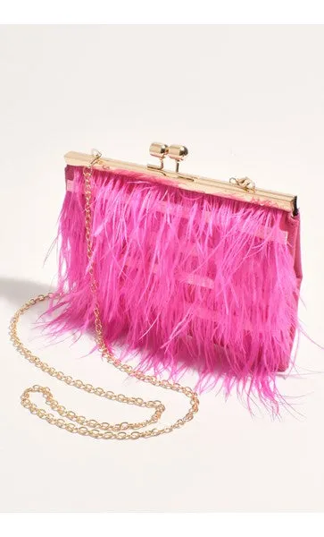 Cher feather Clutch