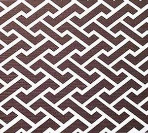 China Seas Fabric: Aga Reverse - Custom Brown on White Belgian Linen / Cotton