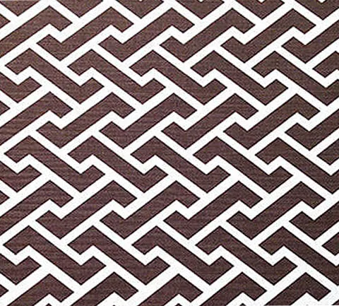 China Seas Fabric: Aga Reverse - Custom Brown on White Belgian Linen / Cotton