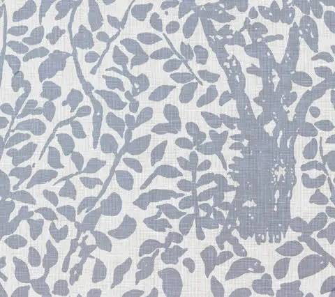 China Seas Fabric: Arbre de Matisse - Custom Windsor Blue on Tinted 100% Linen