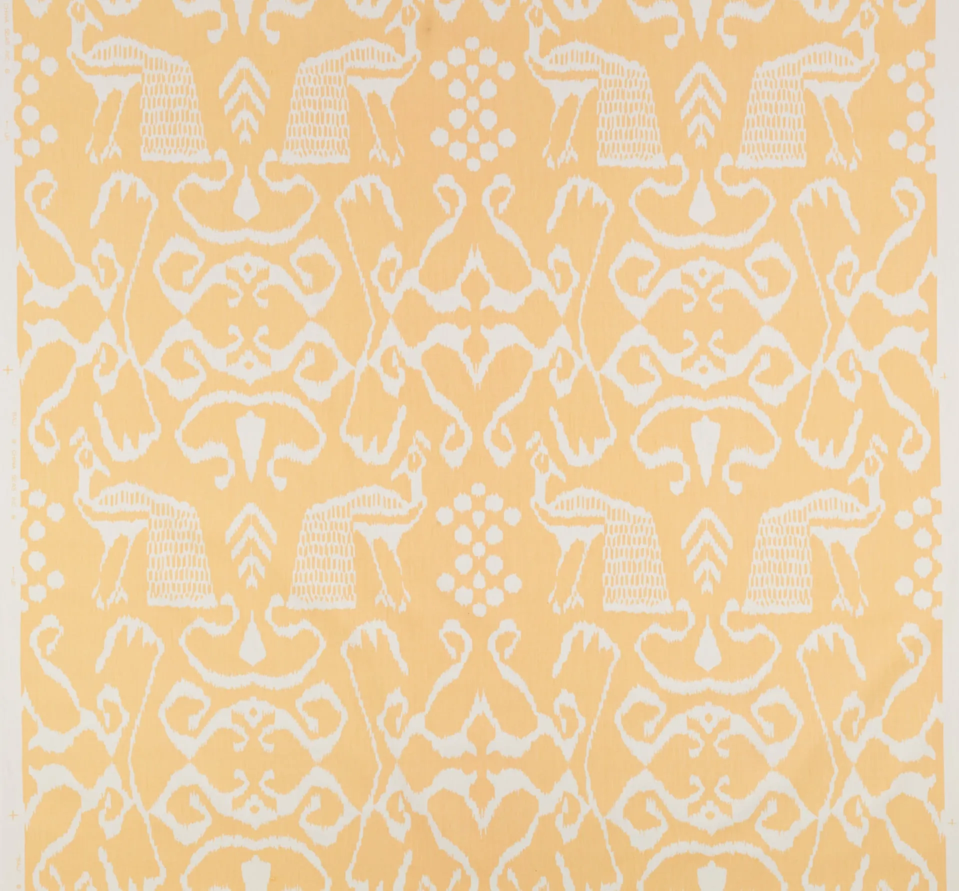 China Seas Fabric: Bali II - Custom Pale Pink on Tinted Belgian Linen / Cotton