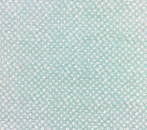 China Seas Fabric: Balinese Star - Custom Southfield Green on White Belgian Linen / Cotton