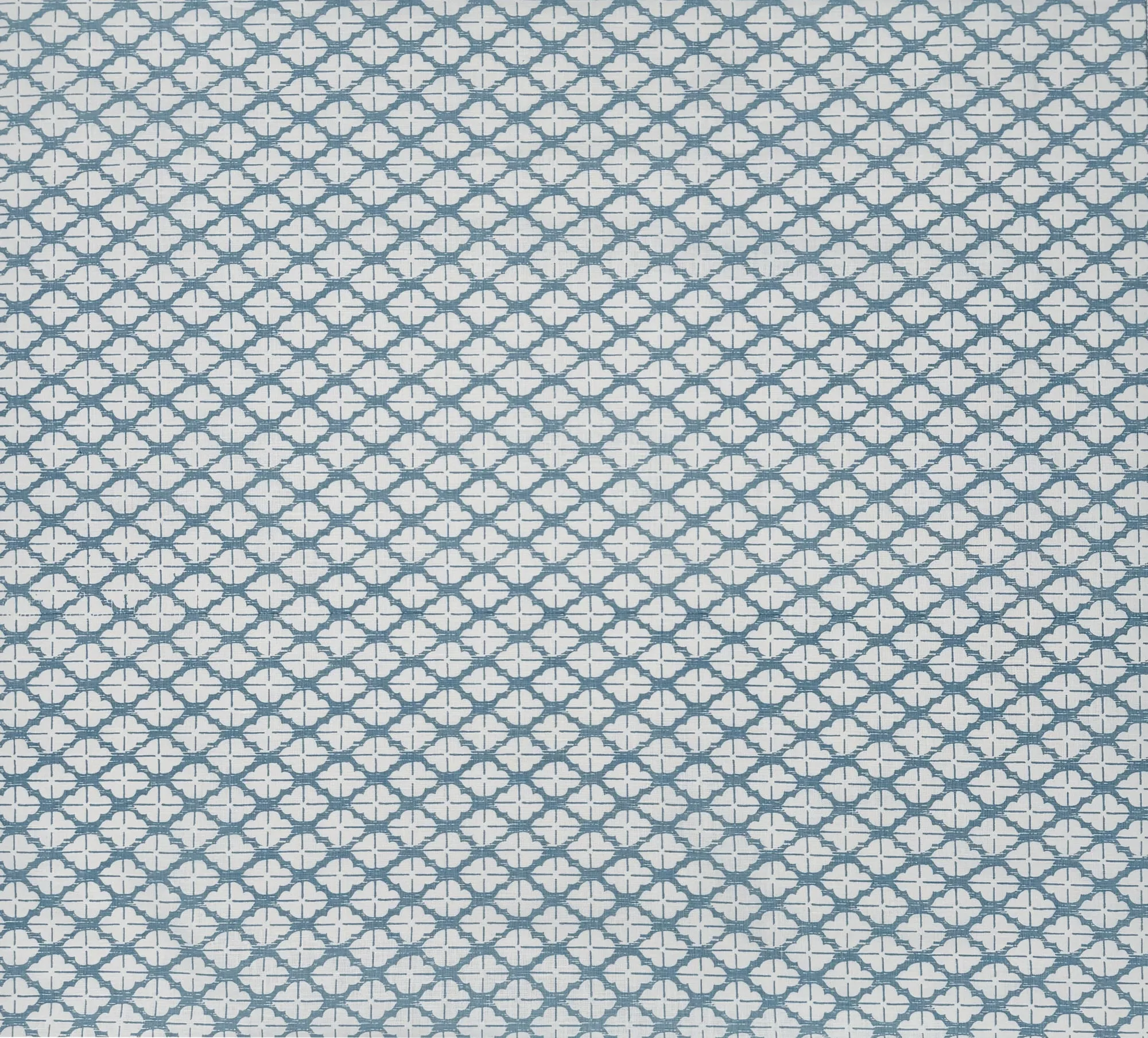 China Seas Fabric: Kyoto - Custom Cadet Blue on Tinted Belgian Linen/Cotton