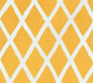 China Seas Fabric: Lyford Diamond Blotch - Custom Yellow on Tinted Belgian Linen / Cotton