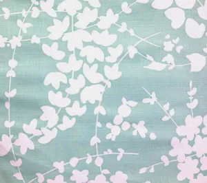 China Seas Fabric: Lysette Reverse - Custom Dark Aqua on White Belgian Linen / Cotton