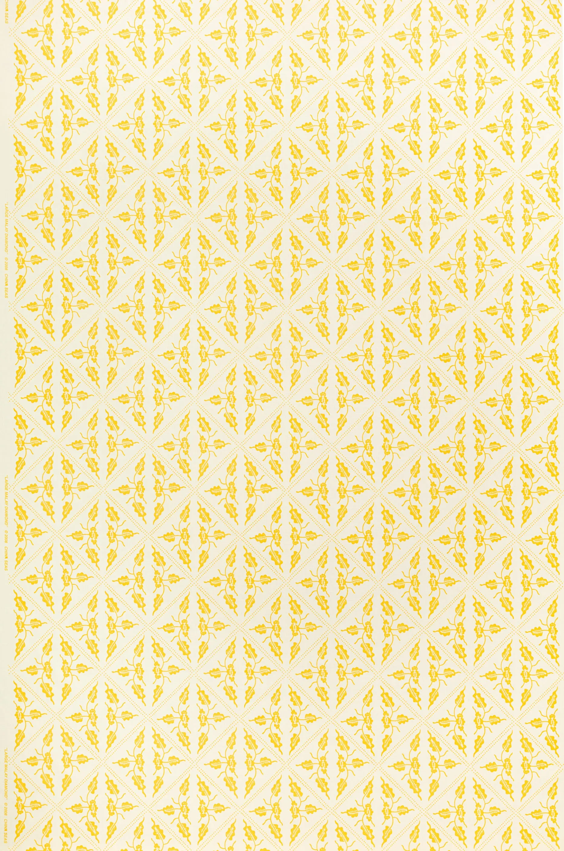China Seas Fabric: Malay Diamond Grande - Custom Taxicab on Tinted Belgian Linen / Cotton
