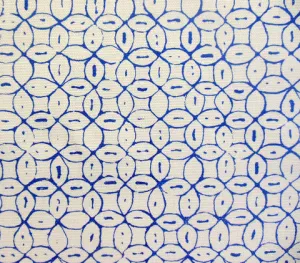 China Seas Fabric: Melong Batik - Custom Navy on Tinted Belgian Linen / Cotton