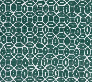 China Seas Fabric: Melong Batik Reverse - Custom Balsam Green on White Belgian Linen / Cotton