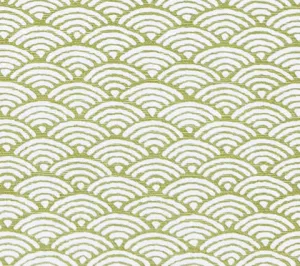 China Seas Fabric: Seto II - Custom Color / Ground Lime on Tinted Belgian Linen / Cotton