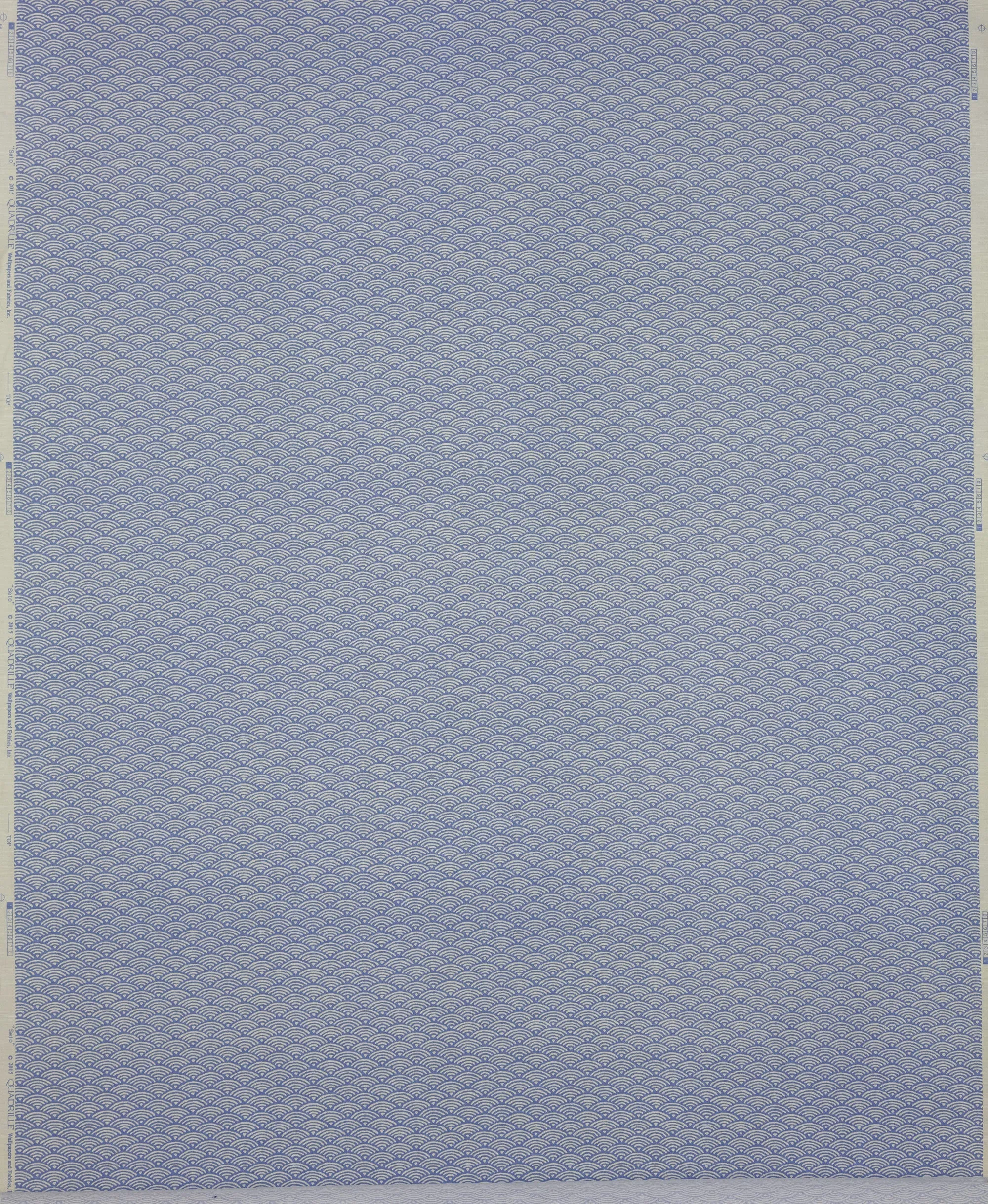 China Seas Fabric: Seto II - Custom French Blue on Tinted Belgian Linen / Cotton