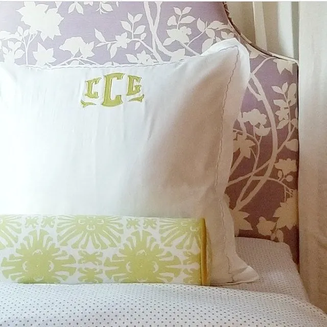 China Seas Fabric: Sigourney Small Scale - Custom Camel on Tinted Belgian Linen / Cotton