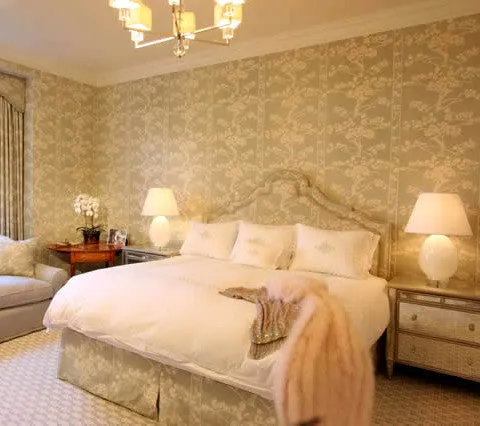 China Seas Wallpaper: Hawthorne - Custom Beige on White Paper (FIVE YARD MINIMUM)