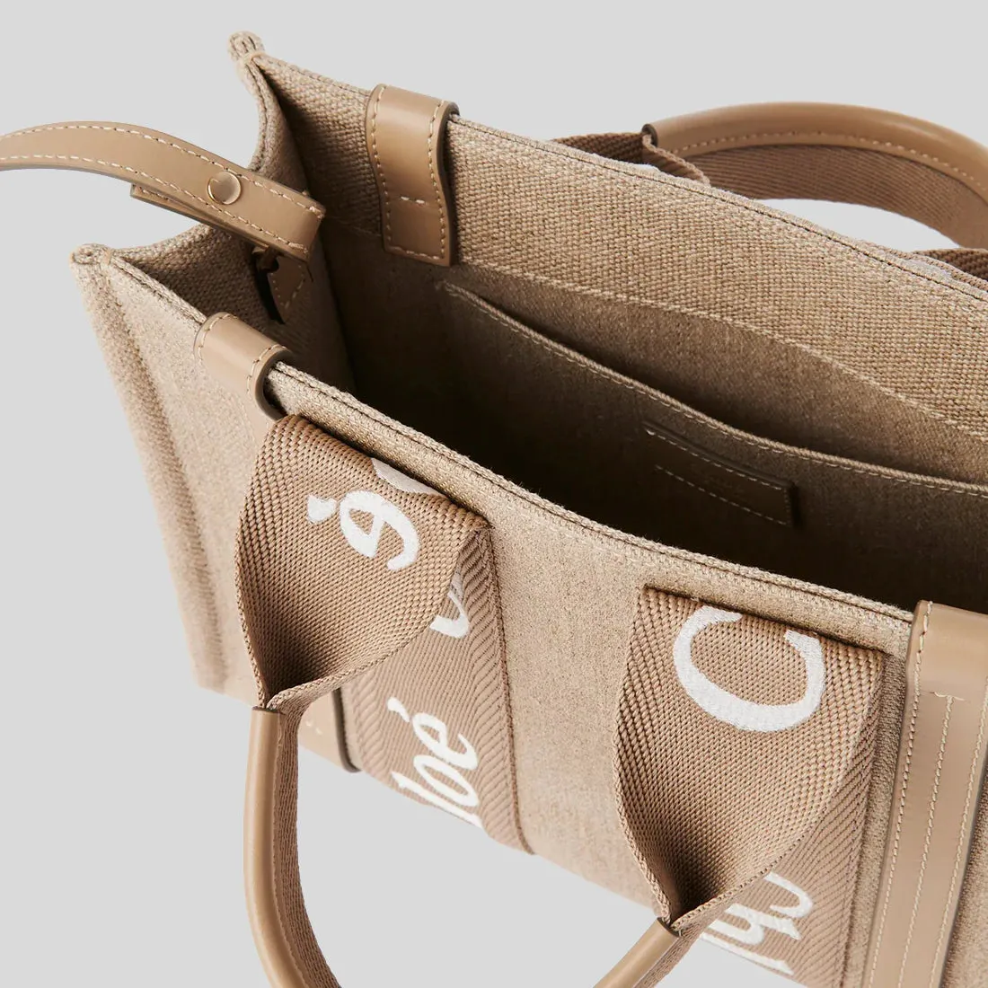 CHLOE Small Woody Tote Bag Boyish Brown RB-CHC23AS397L1720E
