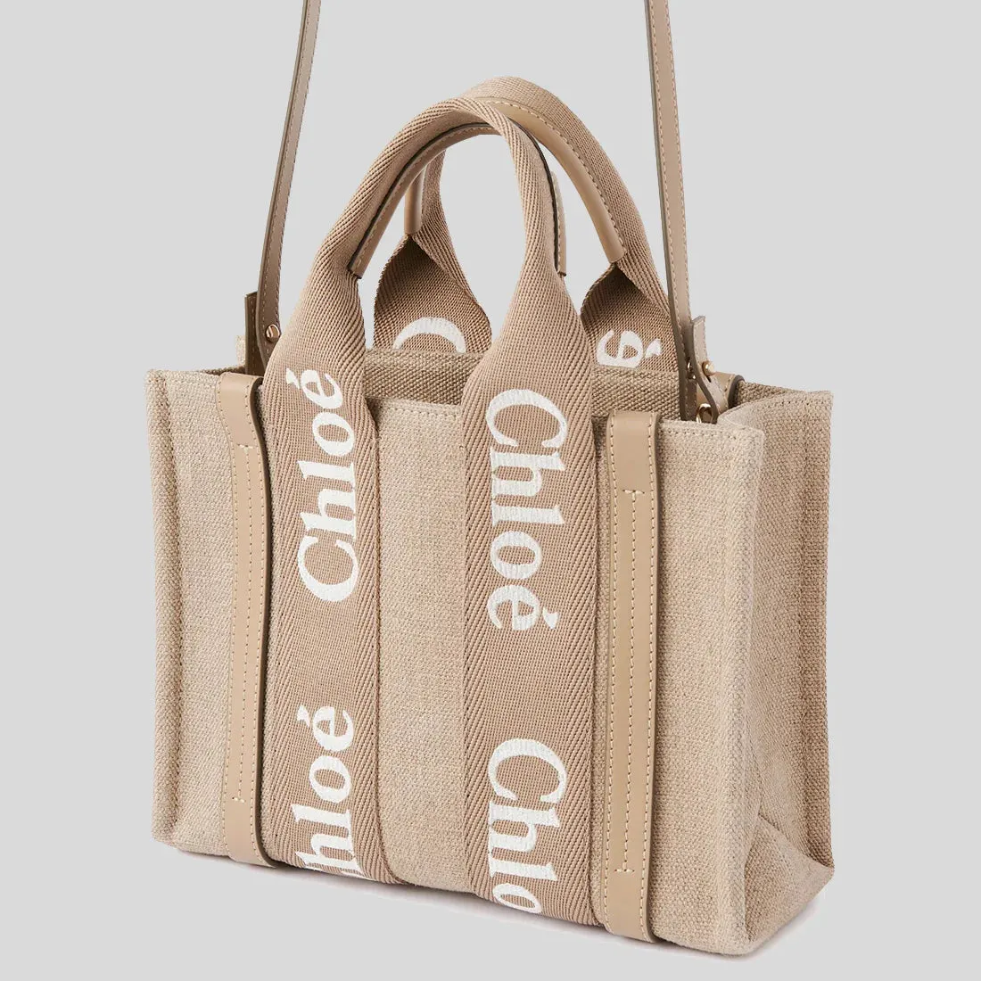 CHLOE Small Woody Tote Bag Boyish Brown RB-CHC23AS397L1720E