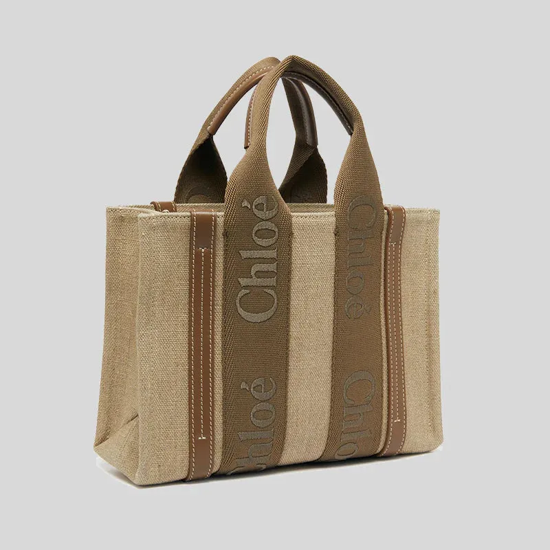 CHLOE Small Woody Tote Bag Dark Nut RS-CHC23AS397L1729X