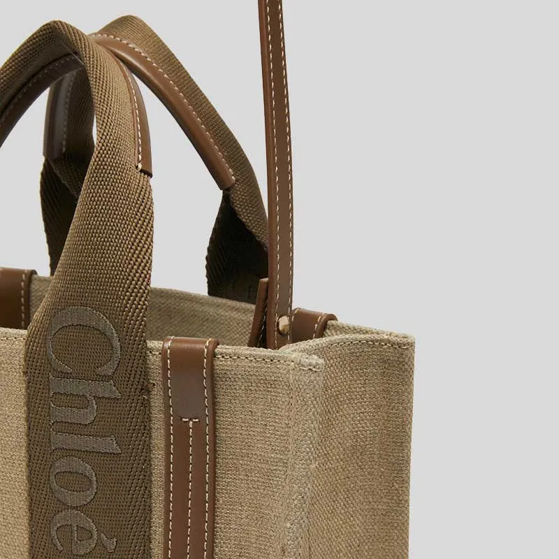 CHLOE Small Woody Tote Bag Dark Nut RS-CHC23AS397L1729X