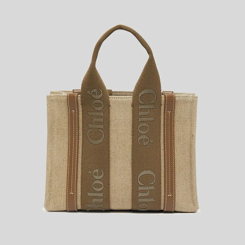 CHLOE Small Woody Tote Bag Dark Nut RS-CHC23AS397L1729X
