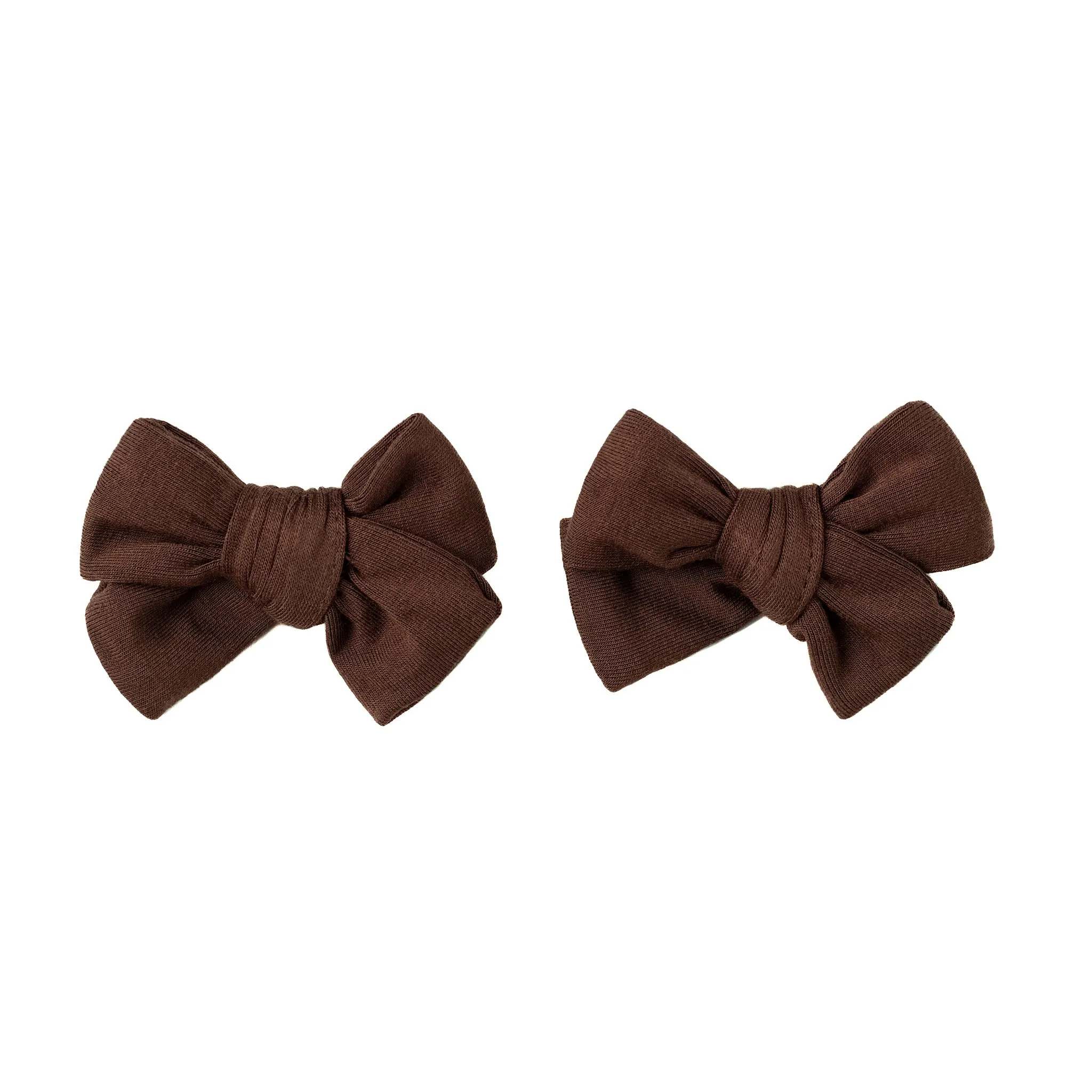 Chocolate | Baby Bamboo Clip on Bow Set