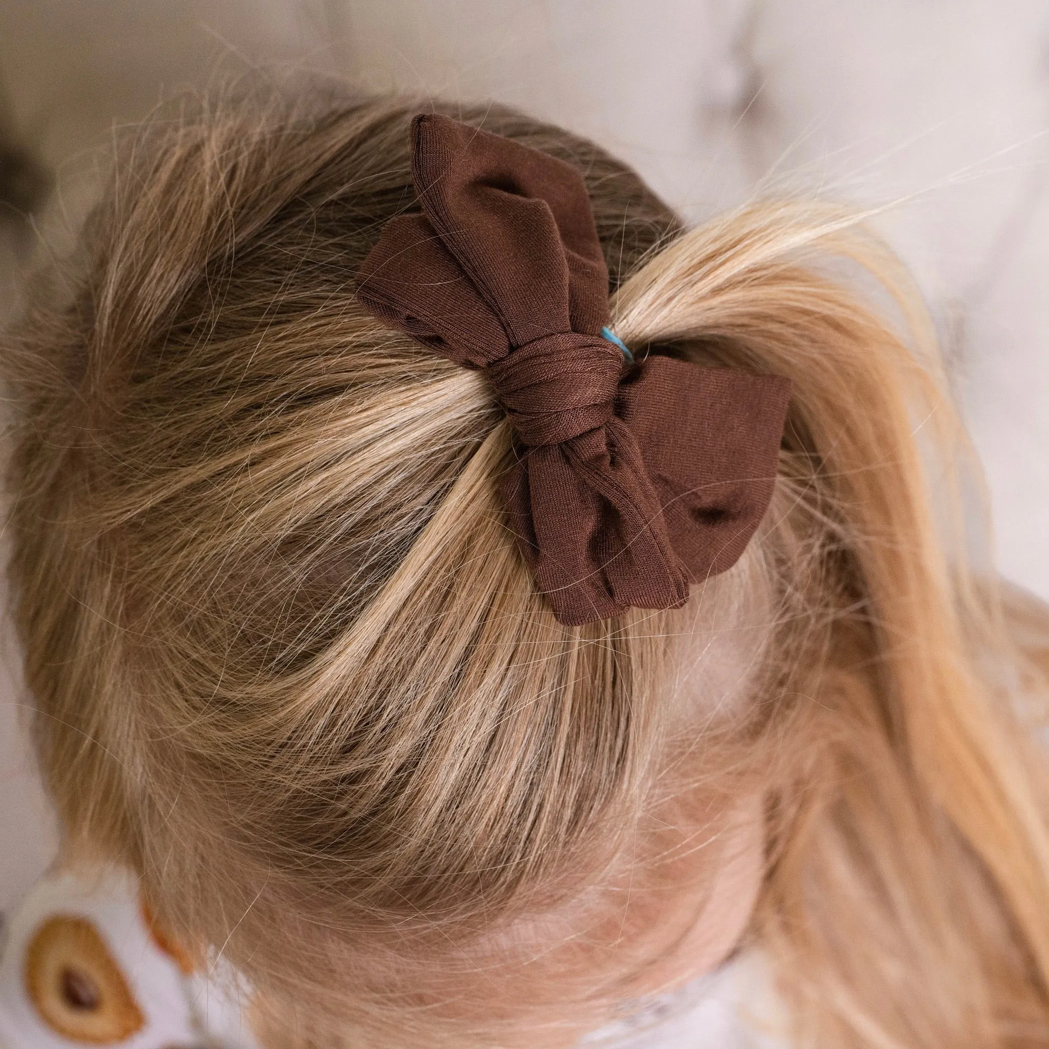 Chocolate | Toddler Bamboo Clip on Bow