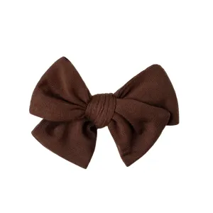 Chocolate | Toddler Bamboo Clip on Bow