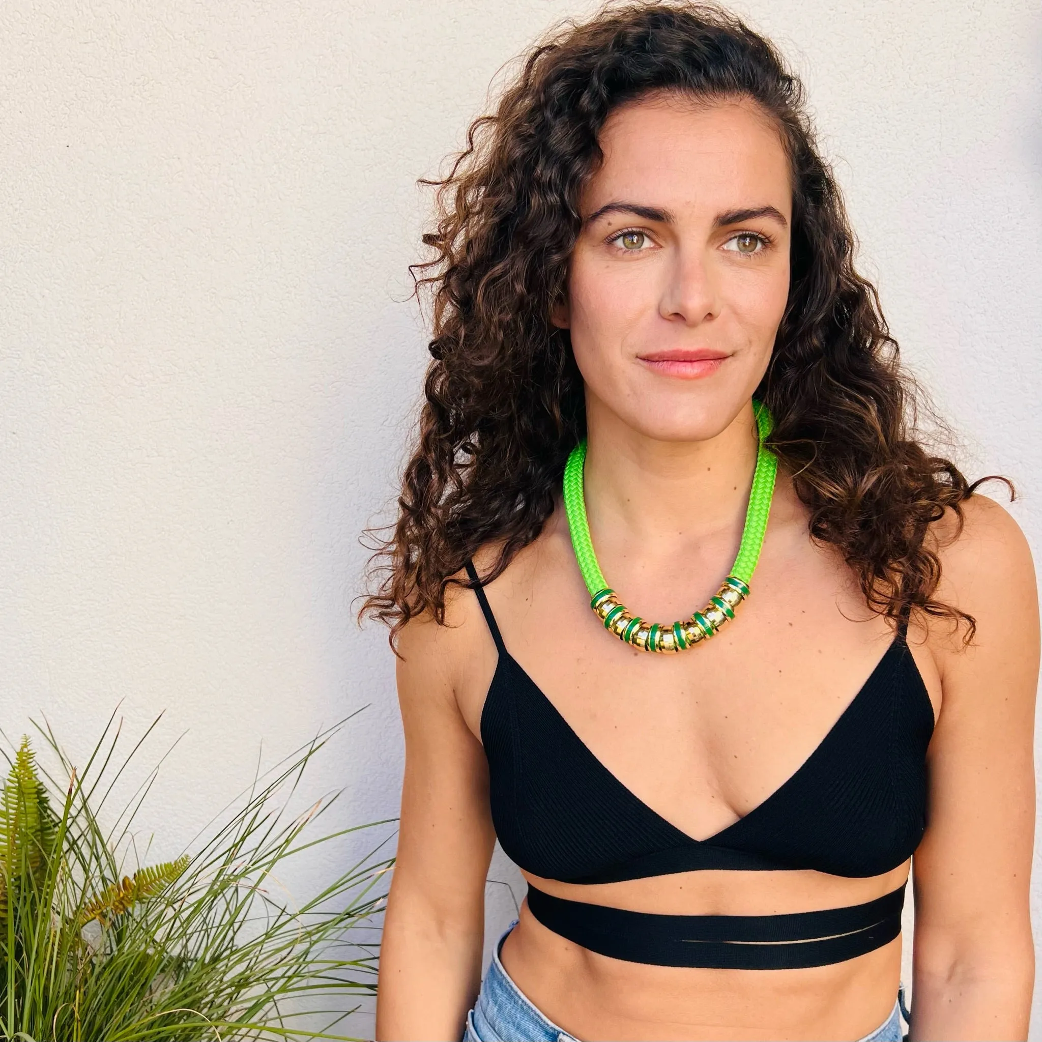 Classic Necklace Lime Green