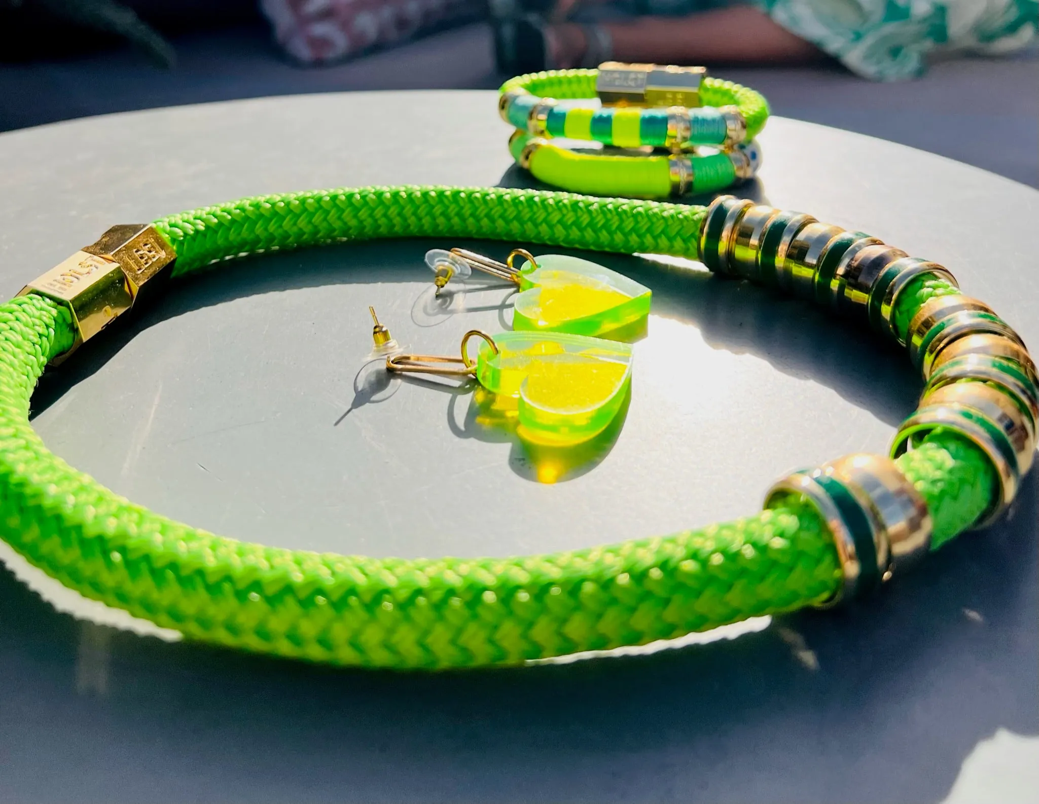 Classic Necklace Lime Green