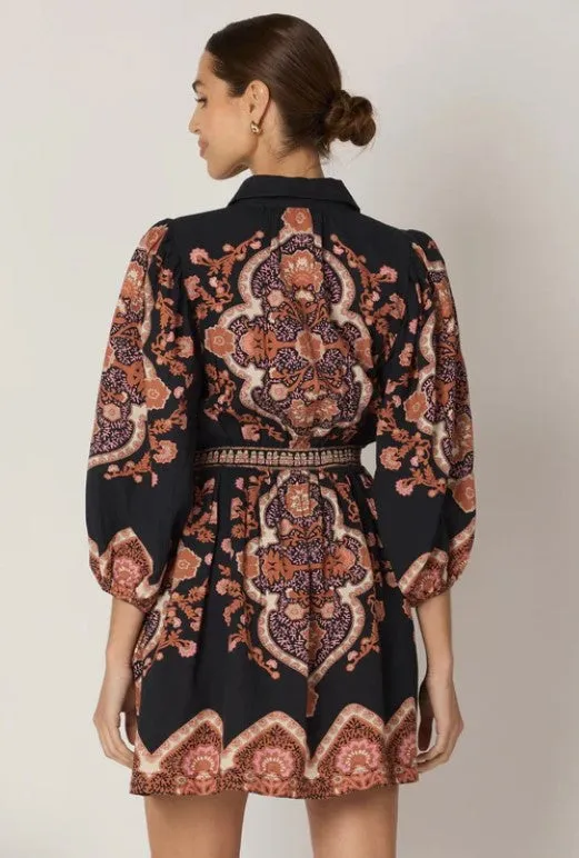 Cleobella Leigh Mini Dress - Dark Lagos Print