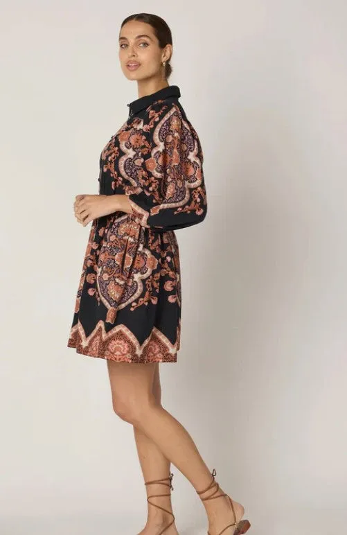 Cleobella Leigh Mini Dress - Dark Lagos Print