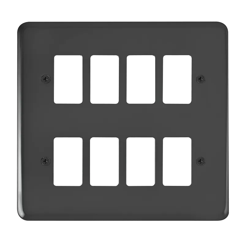 Click Deco Plus DPBN20508 8 Gang GridPro Frontplate - Black Nickel