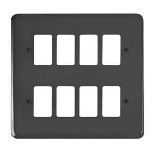 Click Deco Plus DPBN20508 8 Gang GridPro Frontplate - Black Nickel