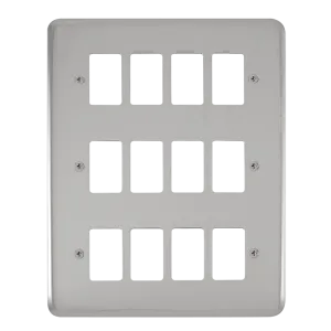 Click Deco Plus DPCH20512 12 Gang GridPro Frontplate - Polished Chrome