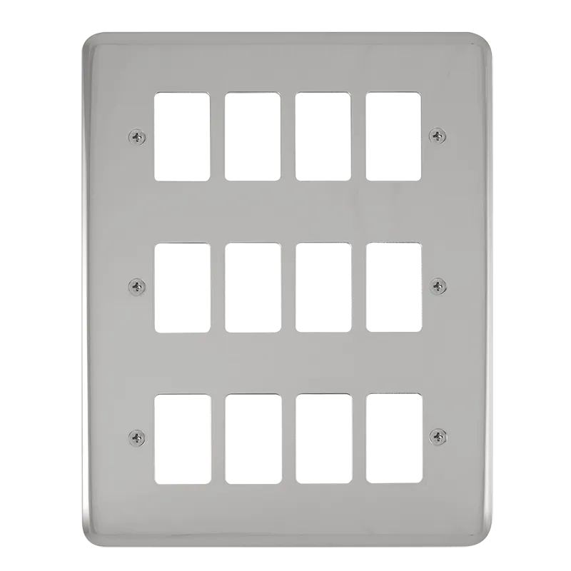 Click Deco Plus DPCH20512 12 Gang GridPro Frontplate - Polished Chrome