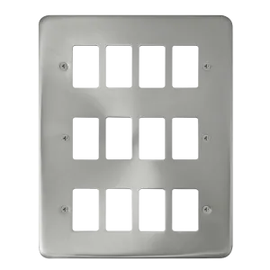 Click Deco Plus DPSC20512 12 Gang GridPro Frontplate - Satin Chrome