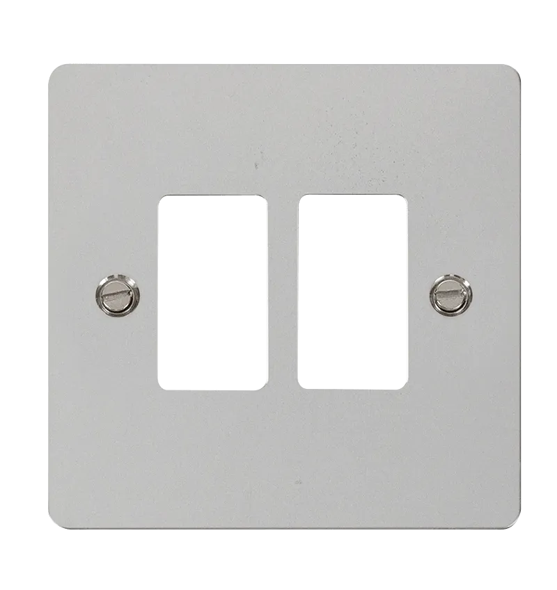 Click Define FPCH20402 2 Gang GridPro Frontplate - Polished Chrome