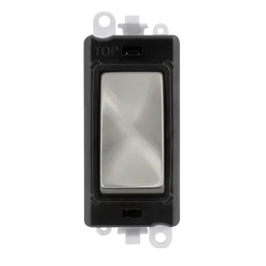 Click GridPro GM2018BKSC 20AX Double Pole Switch Module - Satin Chrome (Black)