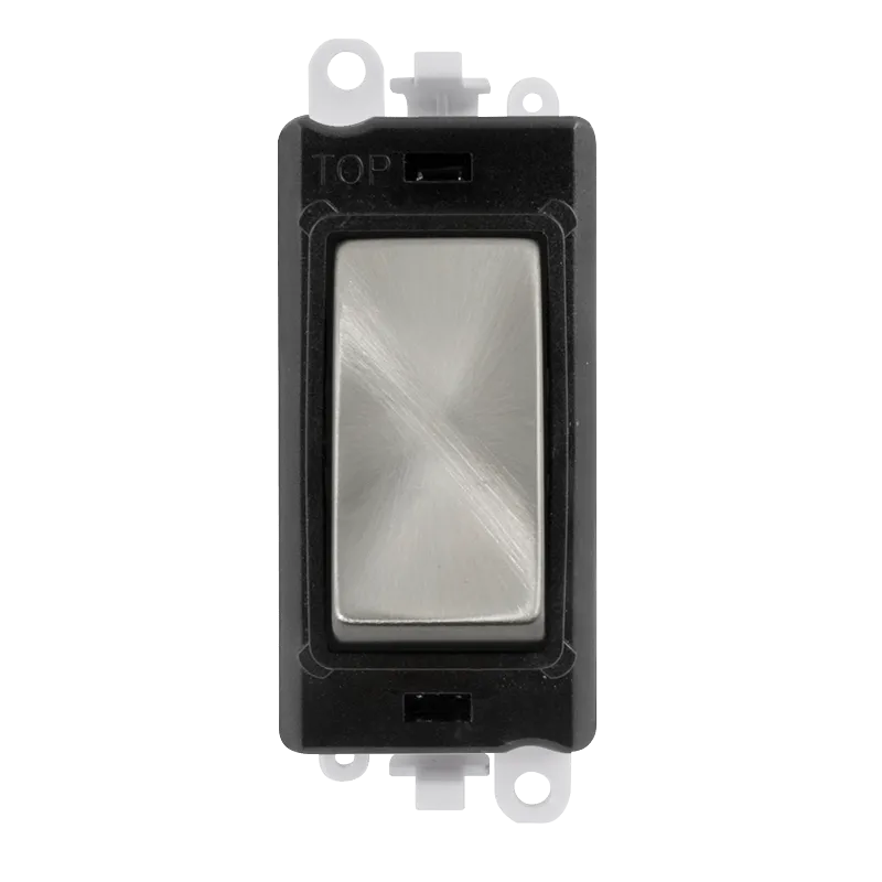 Click GridPro GM2018BKSC 20AX Double Pole Switch Module - Satin Chrome (Black)