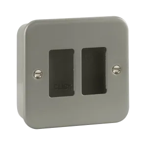 Click Metal Clad CL20402B 2 Gang GridPro Frontplate & Back Box (No Knockouts)