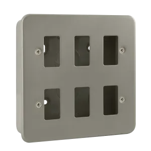 Click Metal Clad CL20506 6 Gang GridPro Frontplate & Back Box