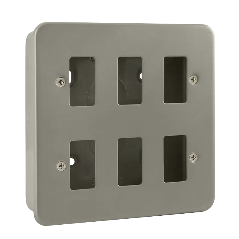 Click Metal Clad CL20506 6 Gang GridPro Frontplate & Back Box