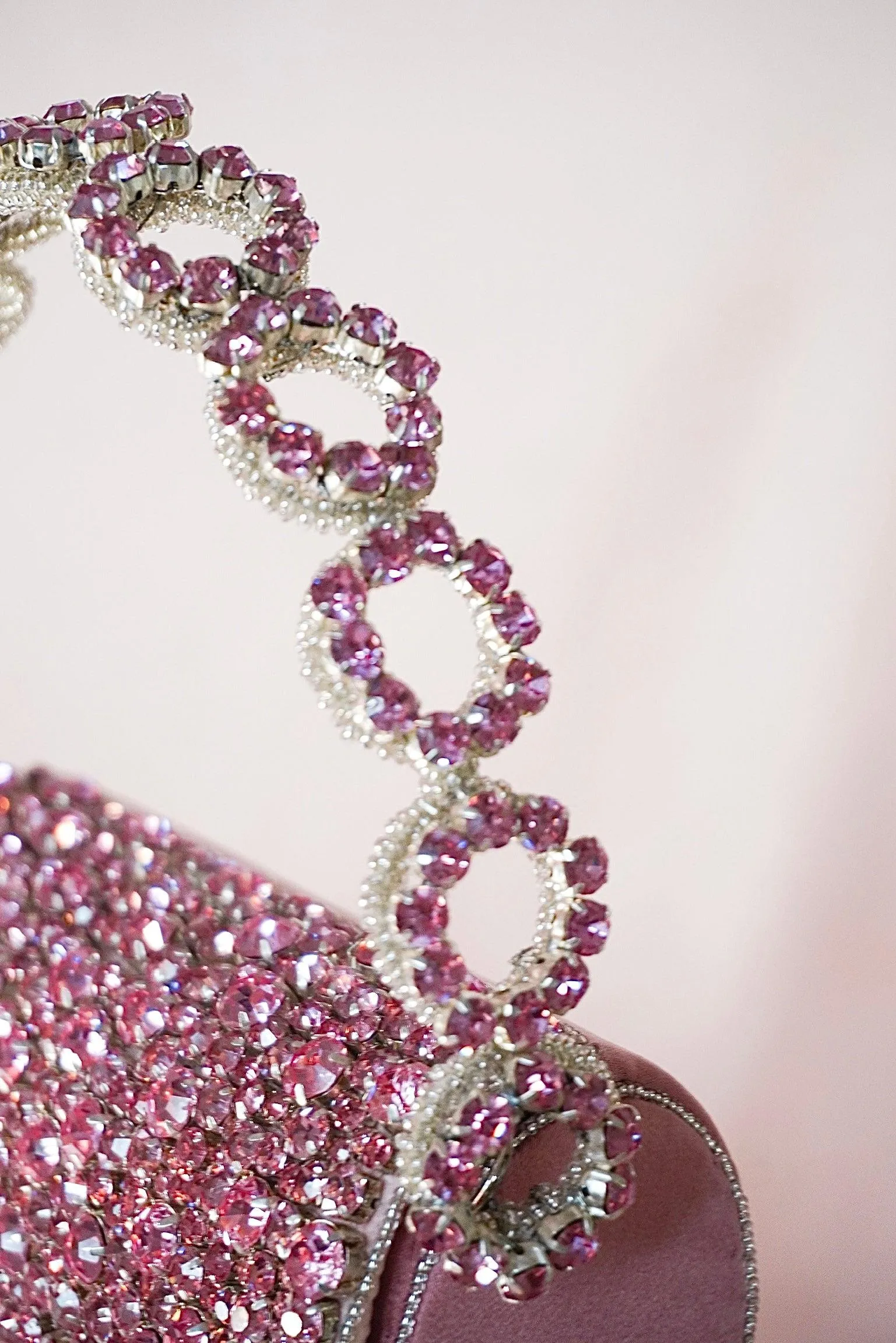 Colored Rhinestones Mini Flap Bag with Circle Handle
