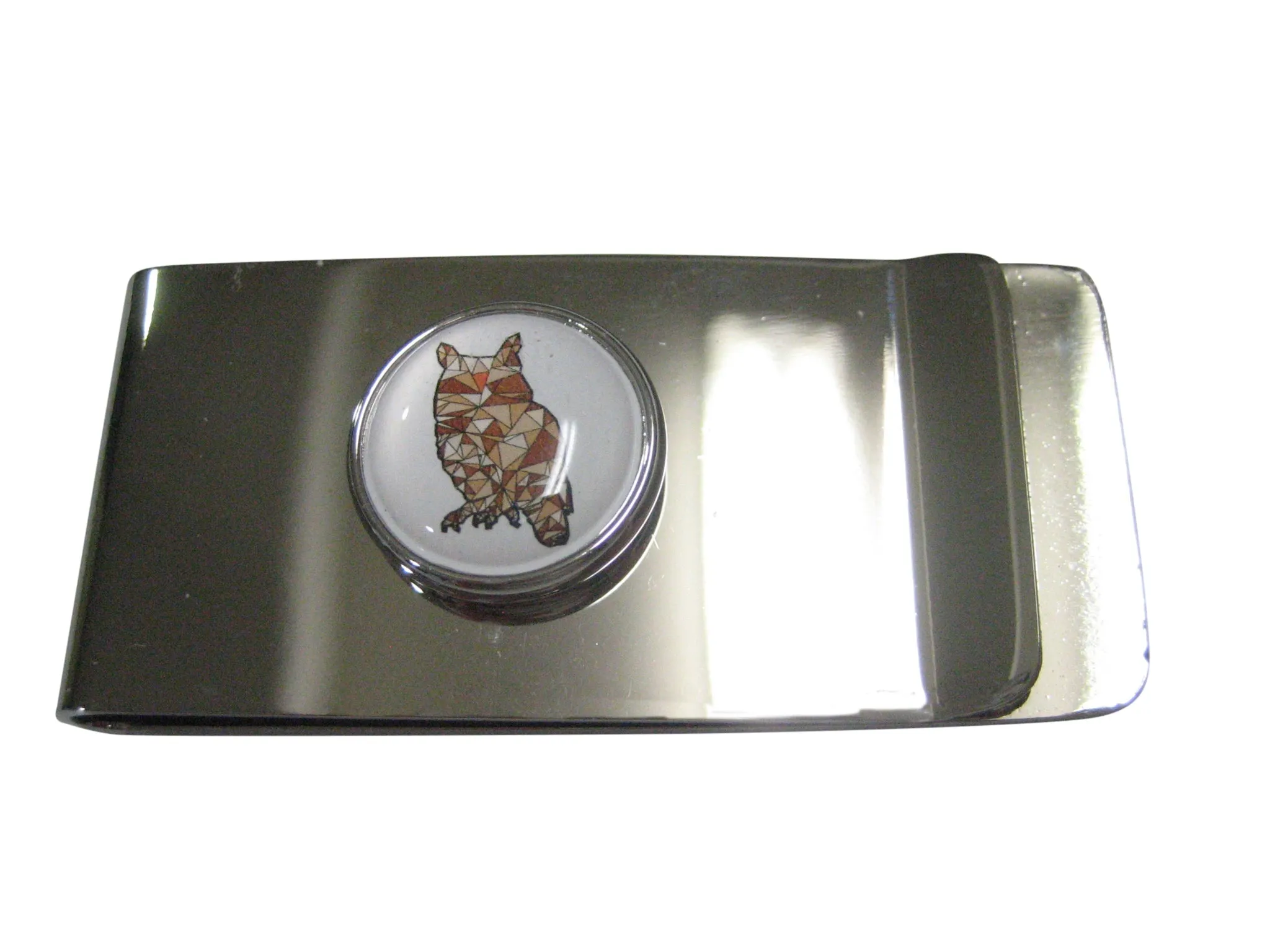 Colorful Geometric Owl Bird Money Clip