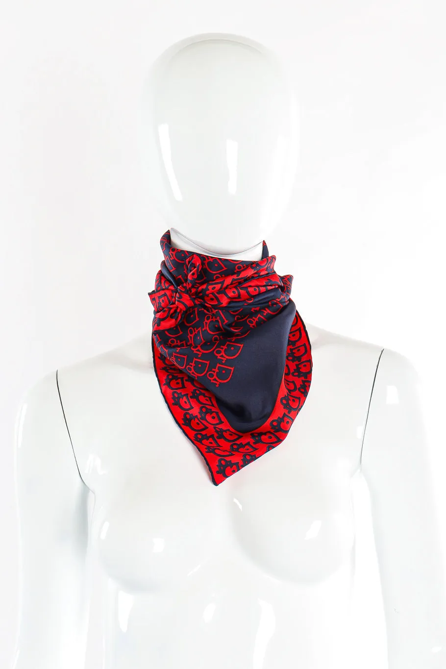 Contrast Monogram Silk Scarf