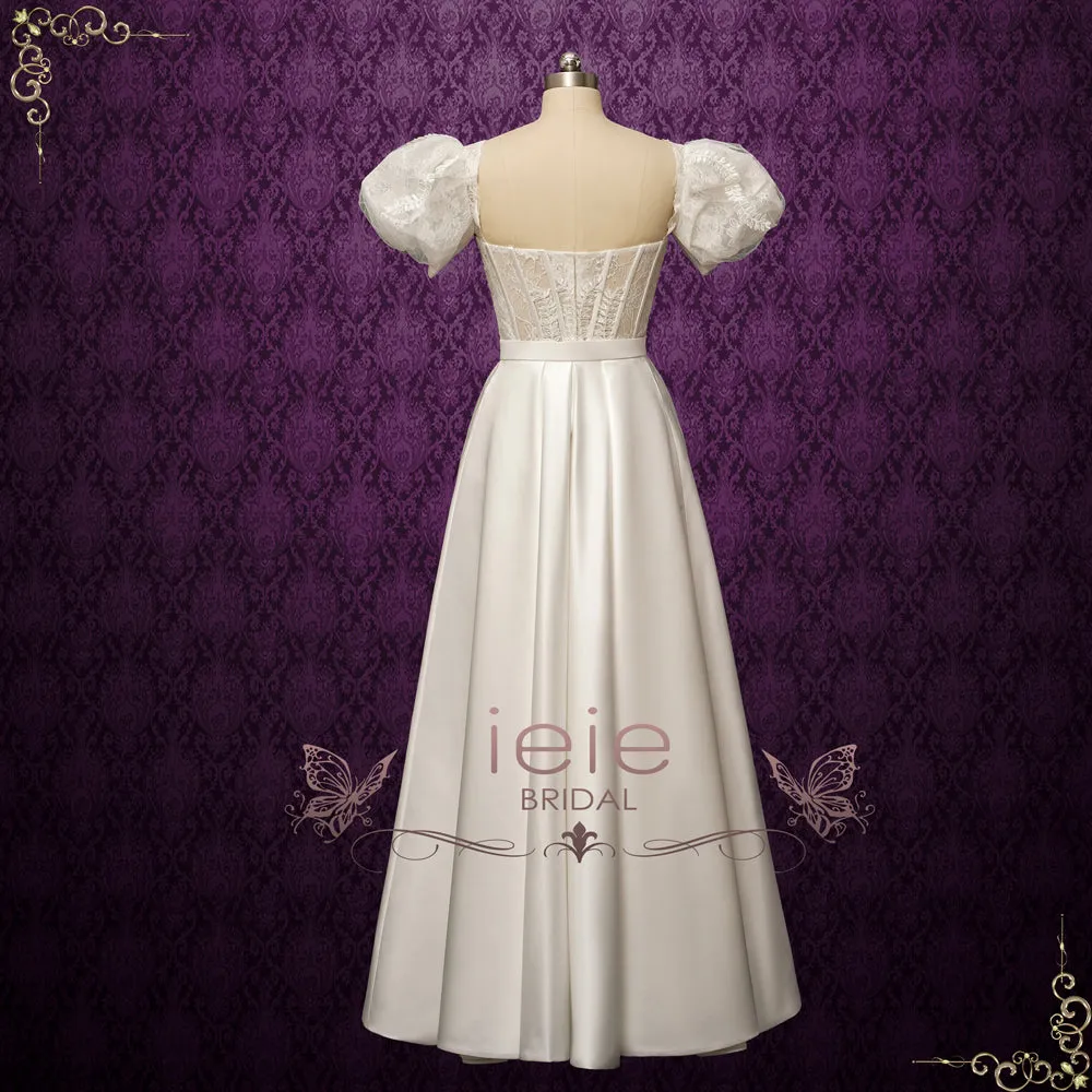 Convertible Lace Fitted Wedding Dress with Detachable Train NELCY