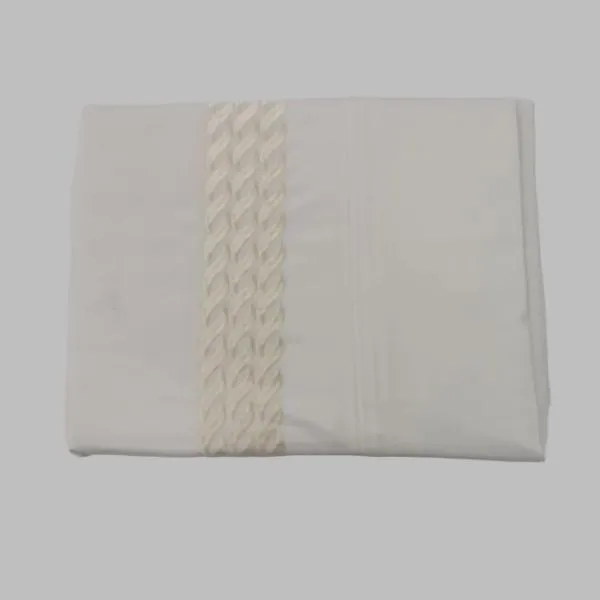 Cotton Craft Luxury Collection Embroidered Bed Sheet T-200 Percale 3 Piece Cream