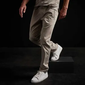 Cotton Linen Cuffed Trouser - Silt Pigment